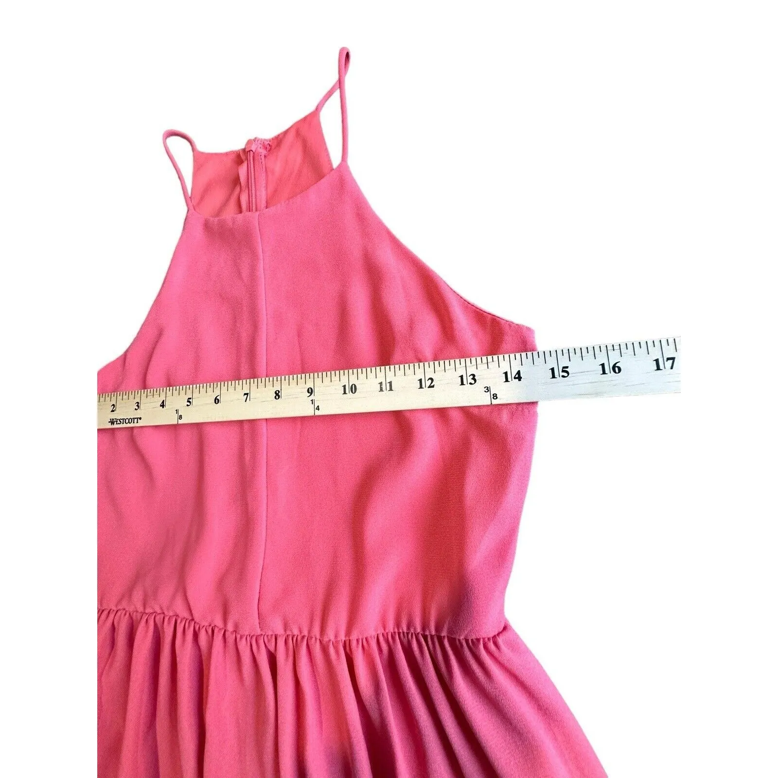 Everly Size‎ Small Coral Pink Goddess Style High Neck Dress Lightweight #I15-5 - Image 4