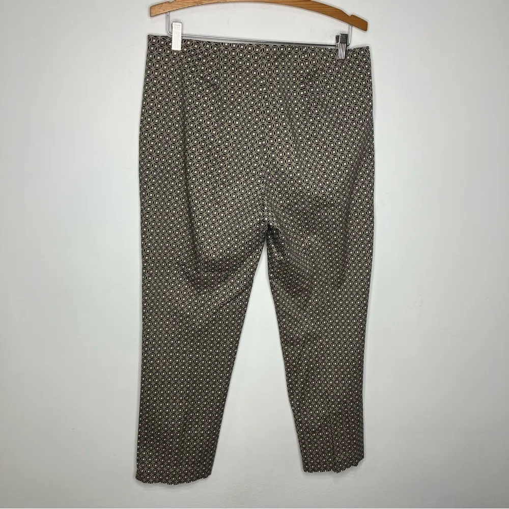 J. Jill tapered slacks black tan white geometric pattern size 10‎ - Image 5