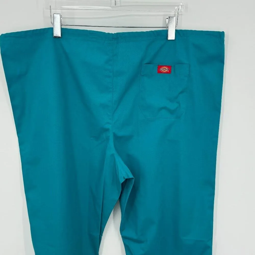 Dickies Everyday scrubs teal adjustable drawstring waist unisex pants 2XL - Image 4