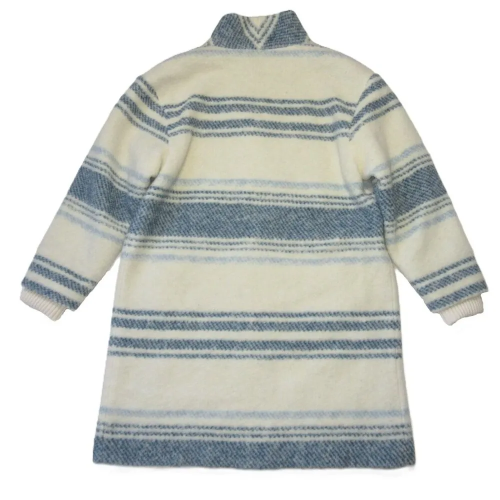 NWT Faherty Denver Blanket Coat in Rise Stripe Wool Blend Cocoon Jacket L $398 Size L - Image 7