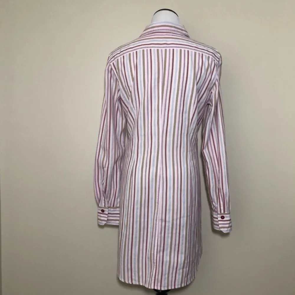 Weekend MaxMara Striped Button Down Shirt Dress Linen Blend - Image 6