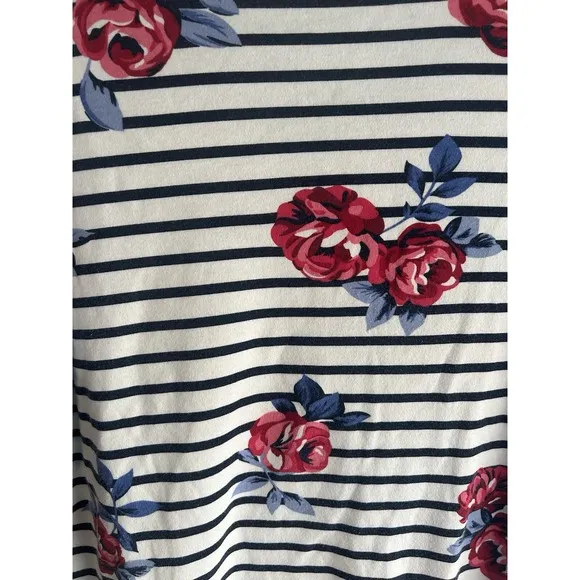 Karen‎ Scott Women XL Stripe Floral White Shirt Causal Feminine Momcore Dopamine - Image 4