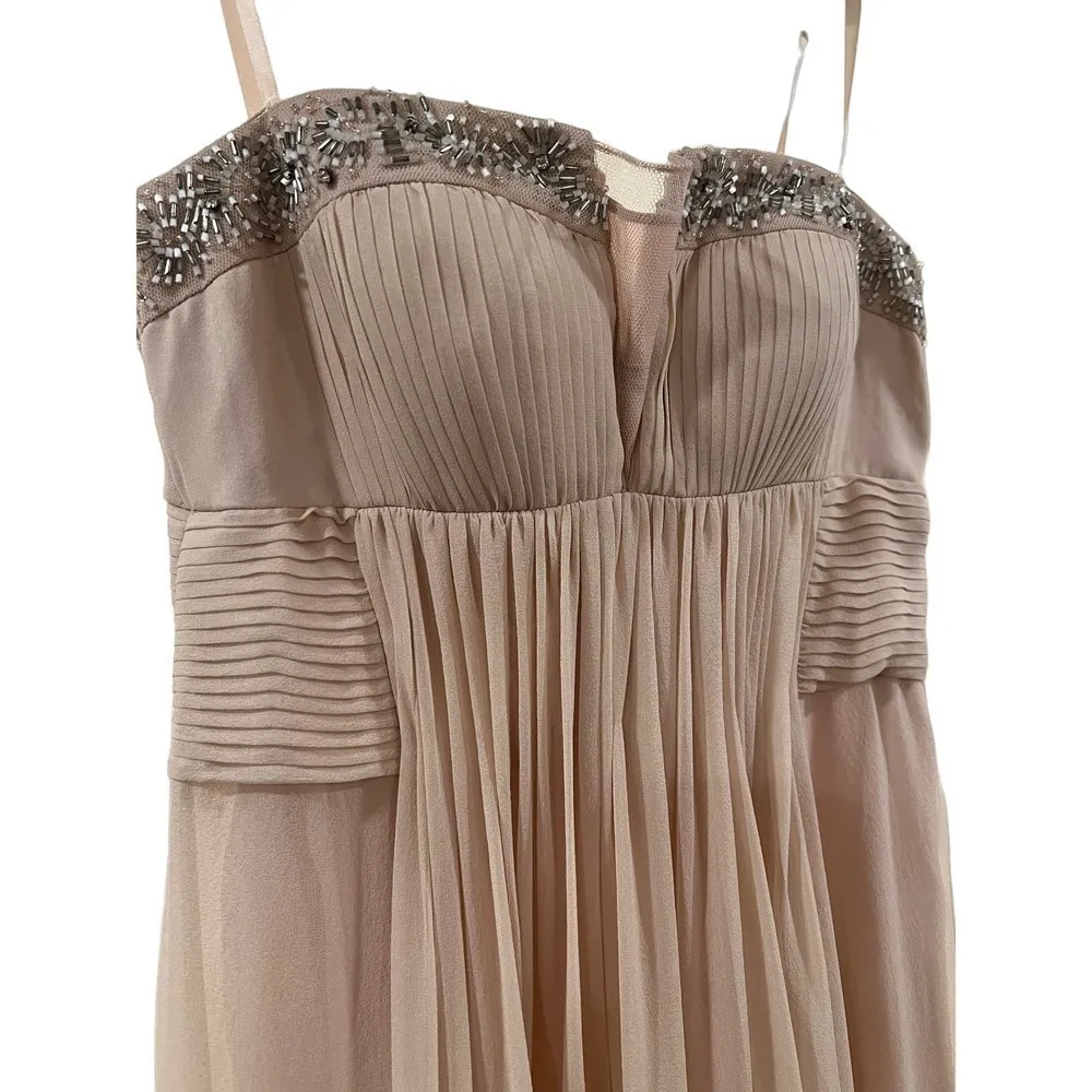 BCBG Max Azria Silk Strapless Evening Gown Bridesmaid Prom Formal  Size 0 - Image 3