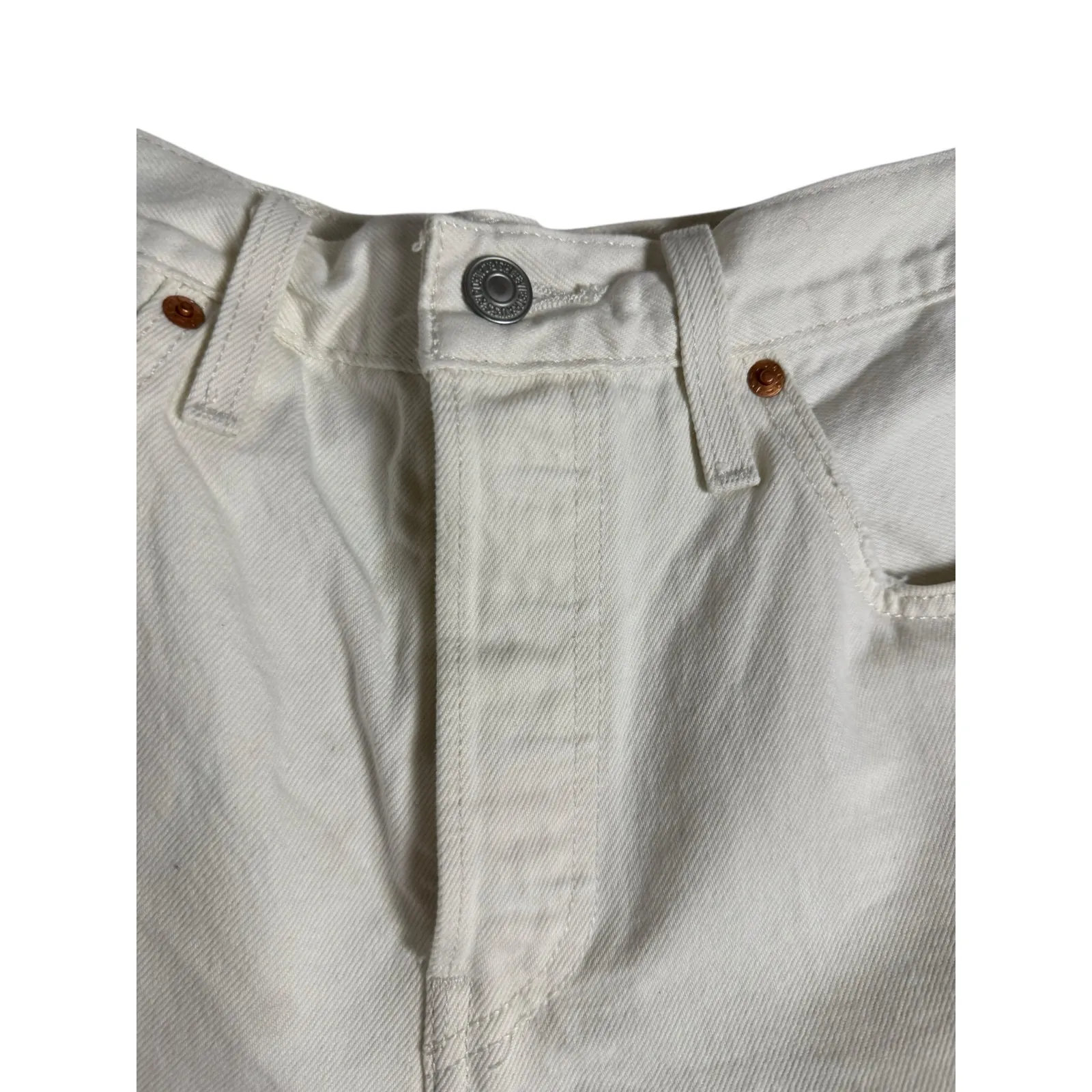 Levi’s 501 Original White High Rise Preppy Casual Denim Jean Shorts Size 28 - Image 7