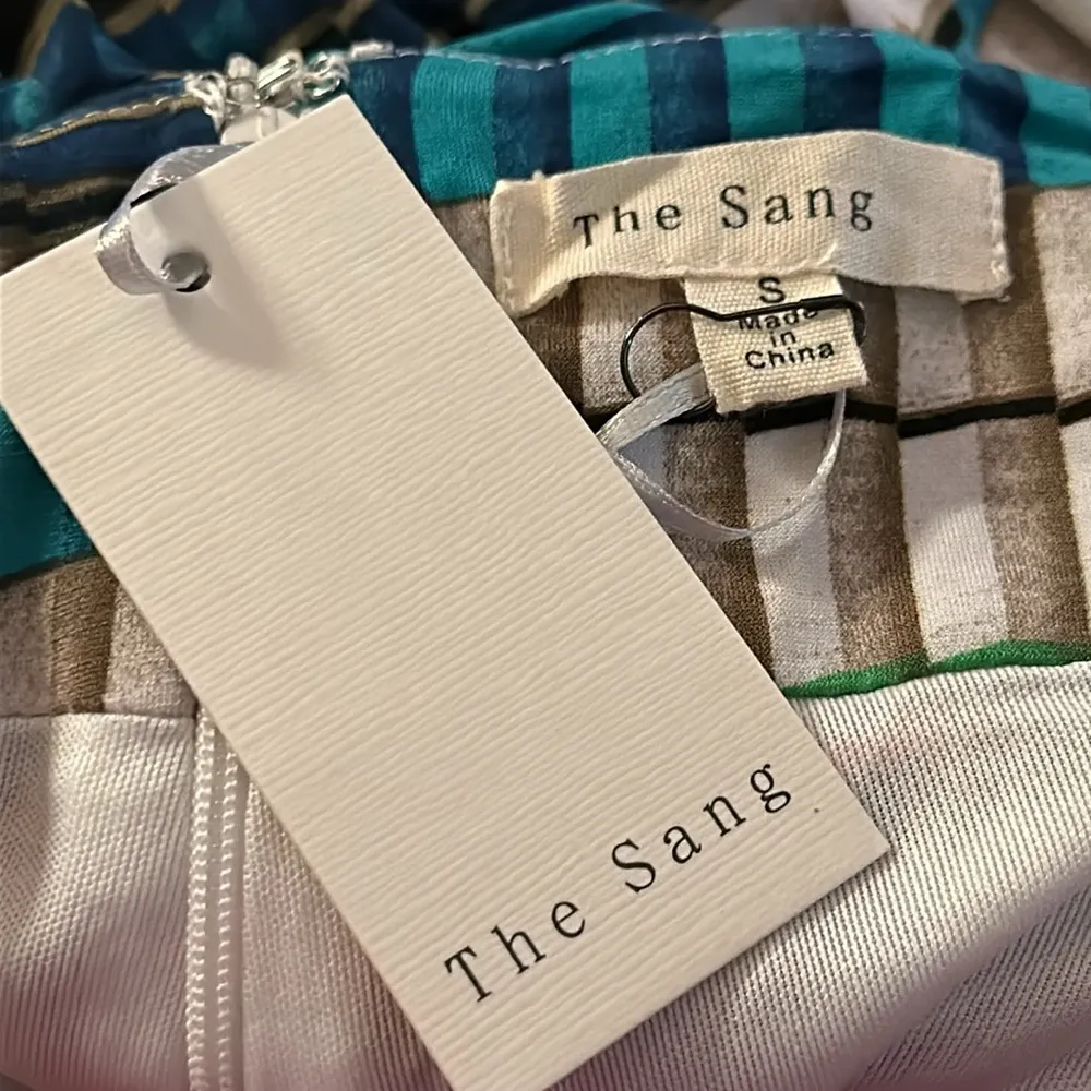 The Sang Multi Striped Plaid Colorful Wide Leg‎ Pants Festival Boho SP4621 NWT S - Image 11