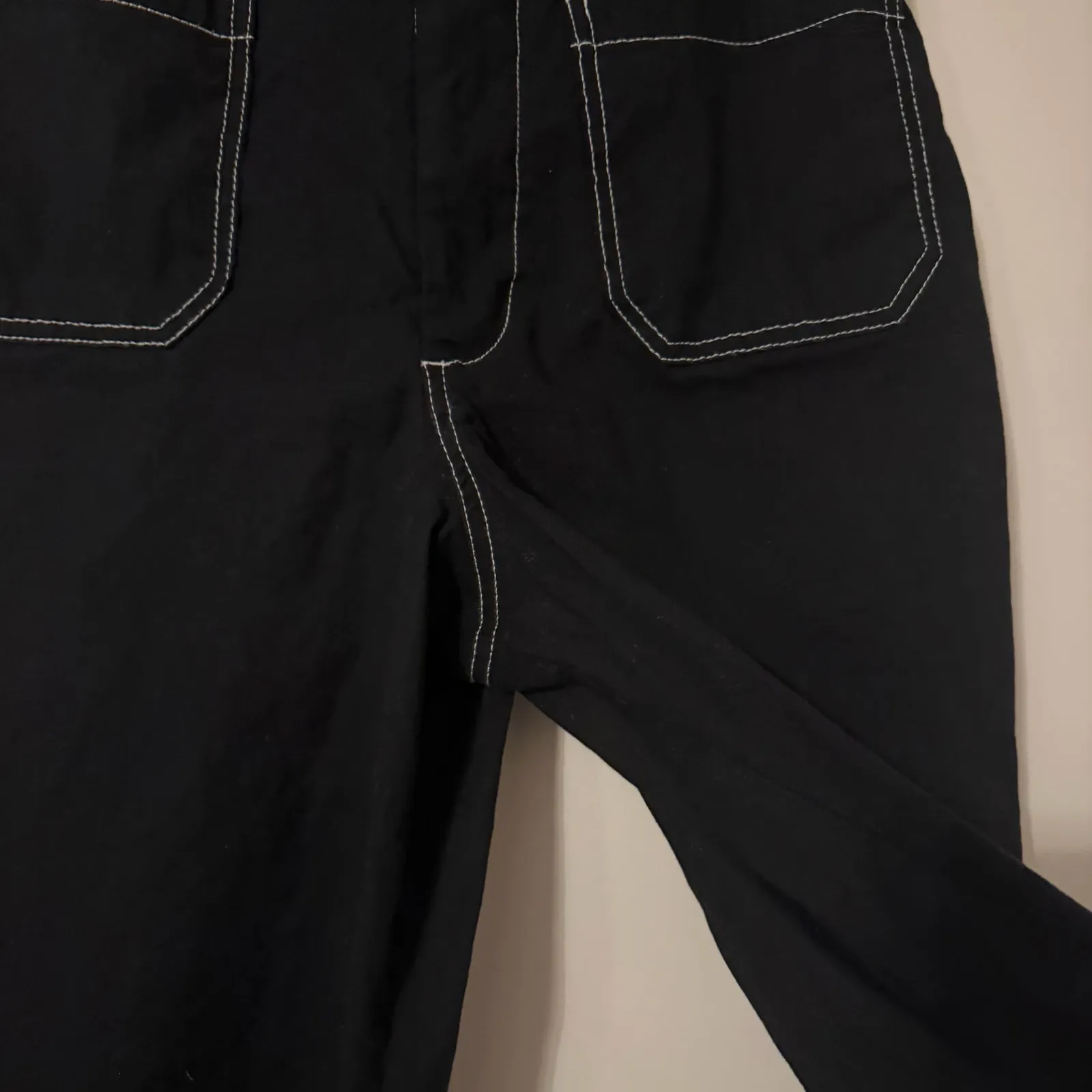 Maeve The Colette Wide Leg Crop Pant in Black Womens Size 31 Cotton Linen Blend - Image 4