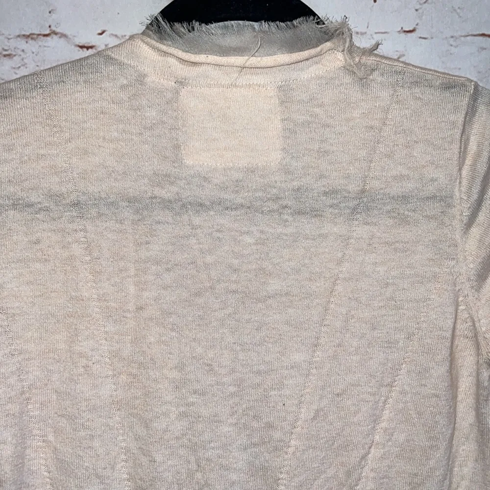 Anthropologie Angel Of The North Sweater Womens Medium Cardigan Cream Tie Front - Image 7