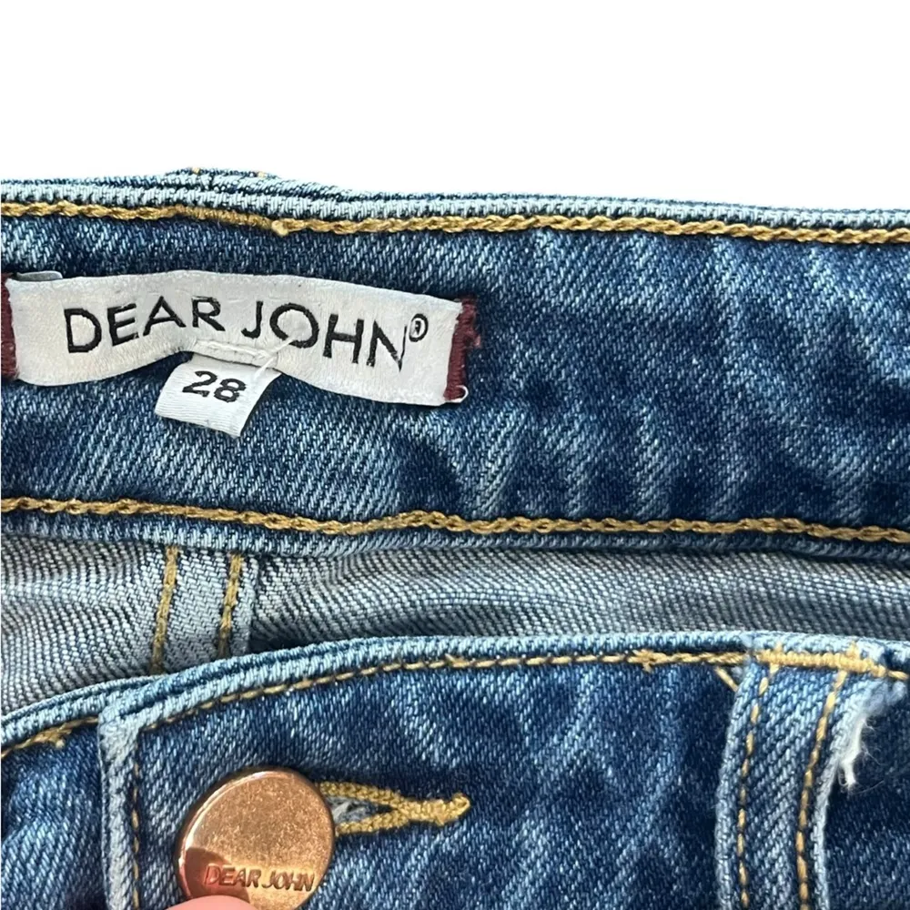 Dear John Womens Blaire High Rise Straight Jeans Size 28 Distressed Raw Hem - Image 4