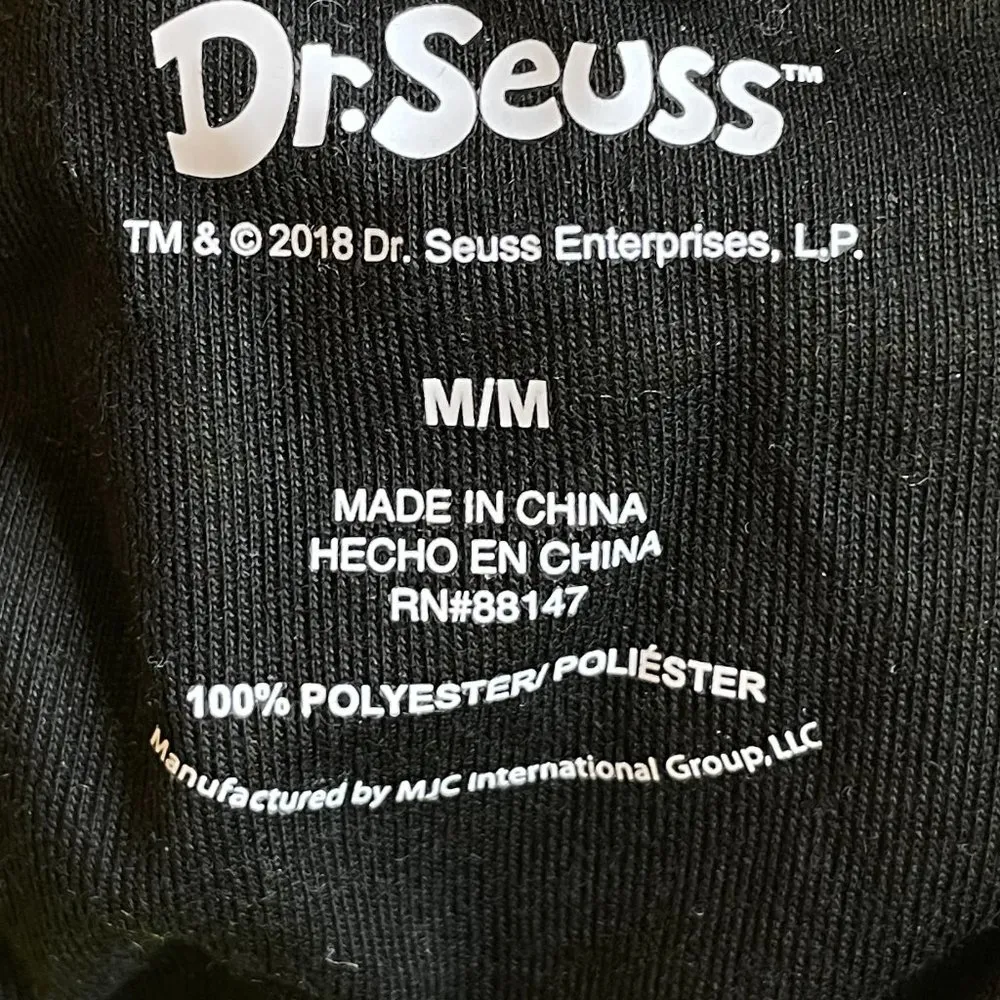 Dr. Seuss Grinch Women's Jumpsuit Pajama Costume with Grinch Face on Hood Size M - Image 7