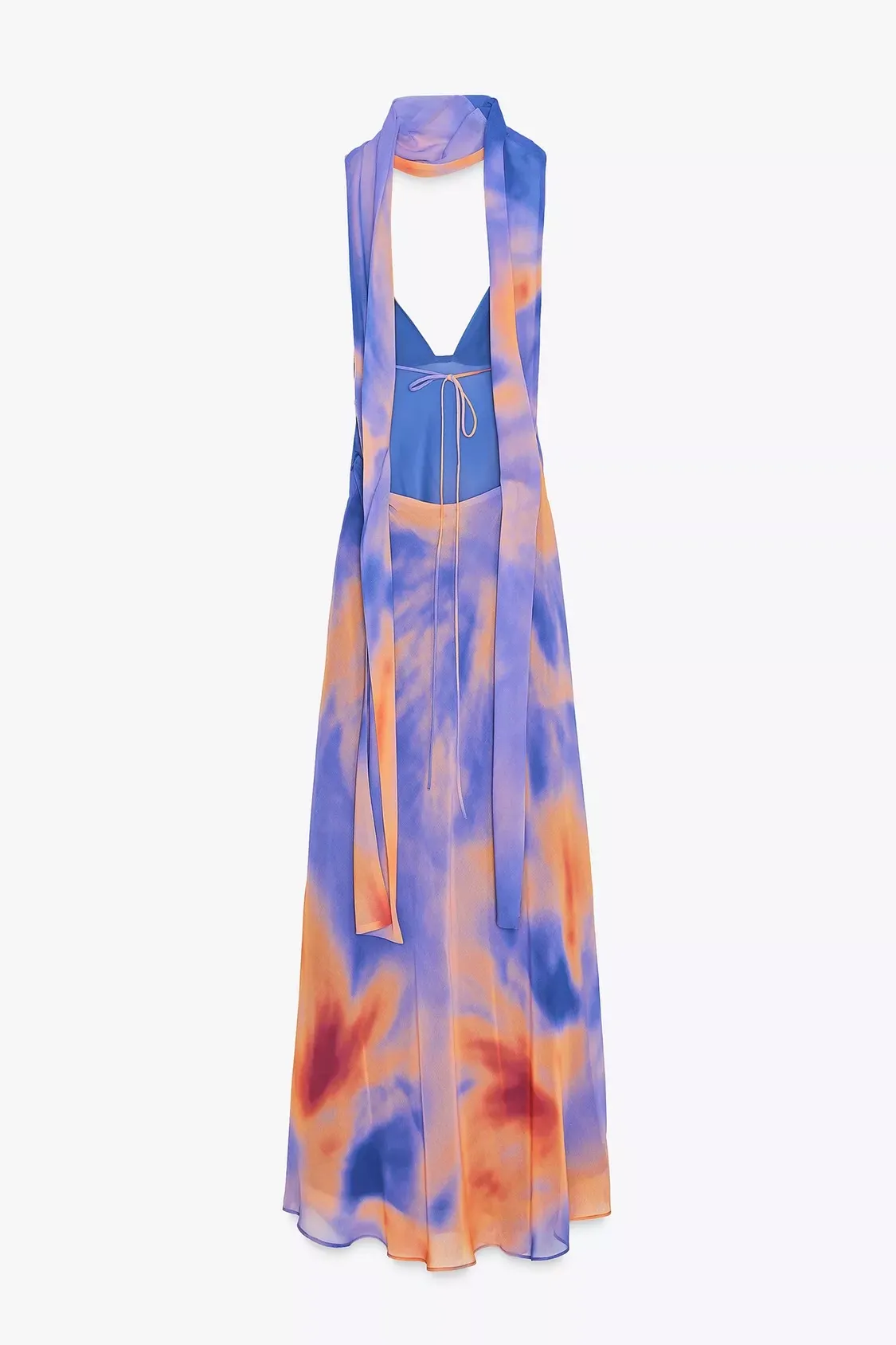 Zara Vibrant Multicolor Maxi Dress halter scarf flowy bodycon evening party  - Image 8