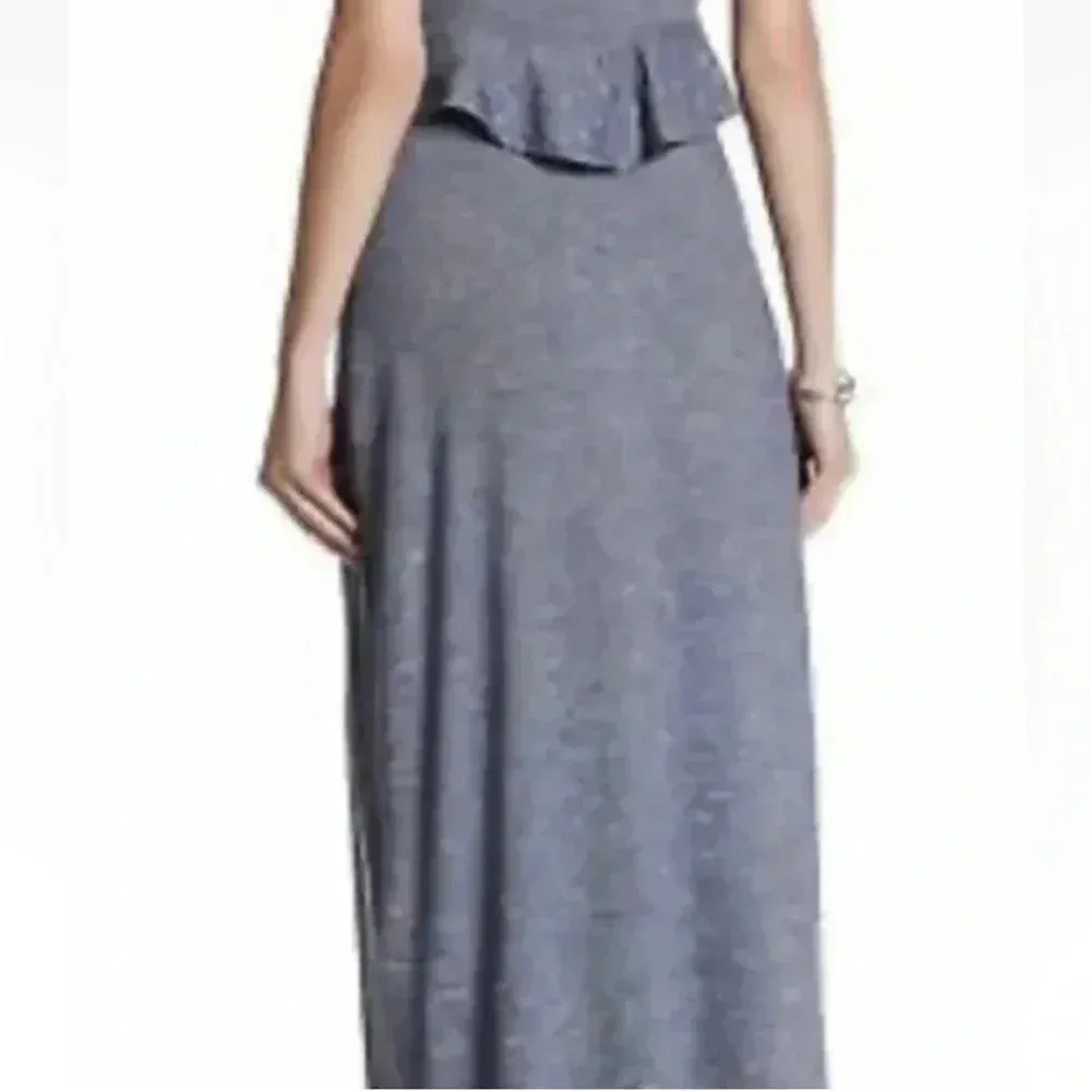 Max Studio | Blue Merle Ruffle Stretch Sleeveless Heathered Maxi Dress Size XL - Image 2