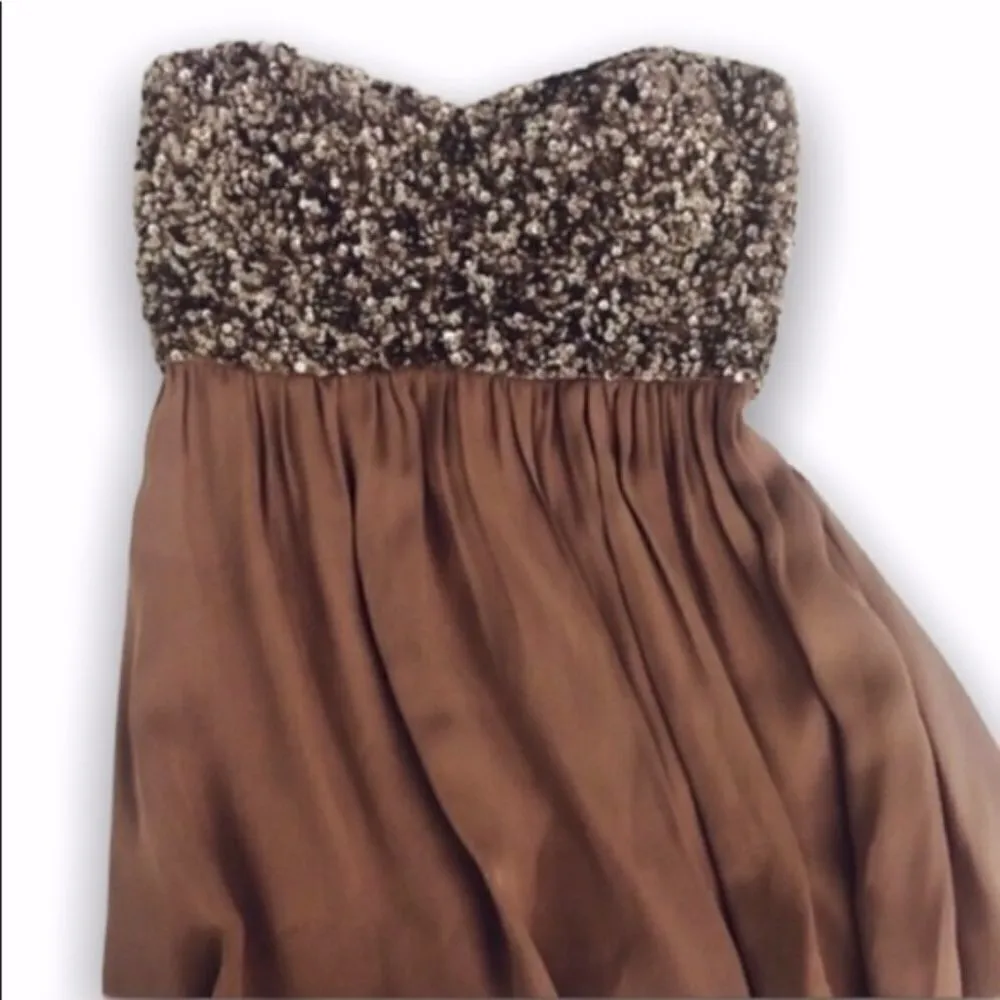 Parker Strapless   sequin dress SZ S - Image 5