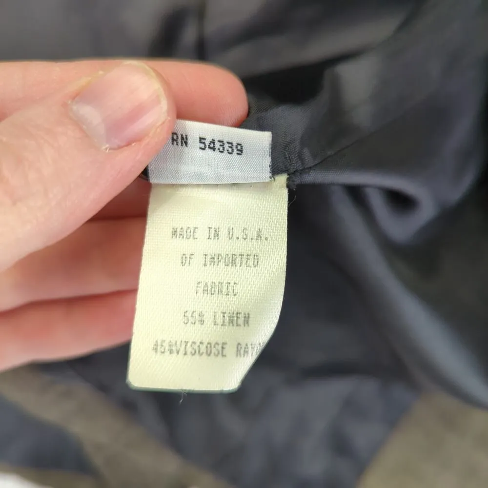 Vintage Gianni Linen Blend Blazer Jacket Made in USA Brown Two Button Women's 10 - Image 8