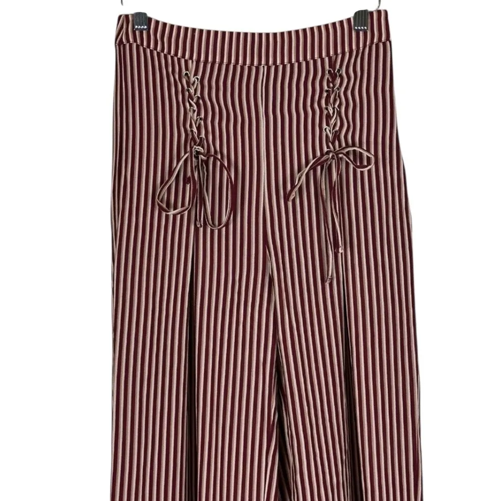 NWT Honey Belle Pants Womens S Burgundy Striped Wide Leg Coastal Cowgirl 70s - Image 6
