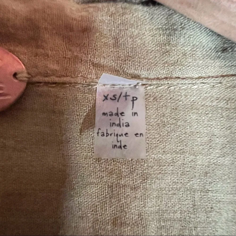 Free People One Tunic, XS.‎  Boho Career Wear Green Flowy - Image 4