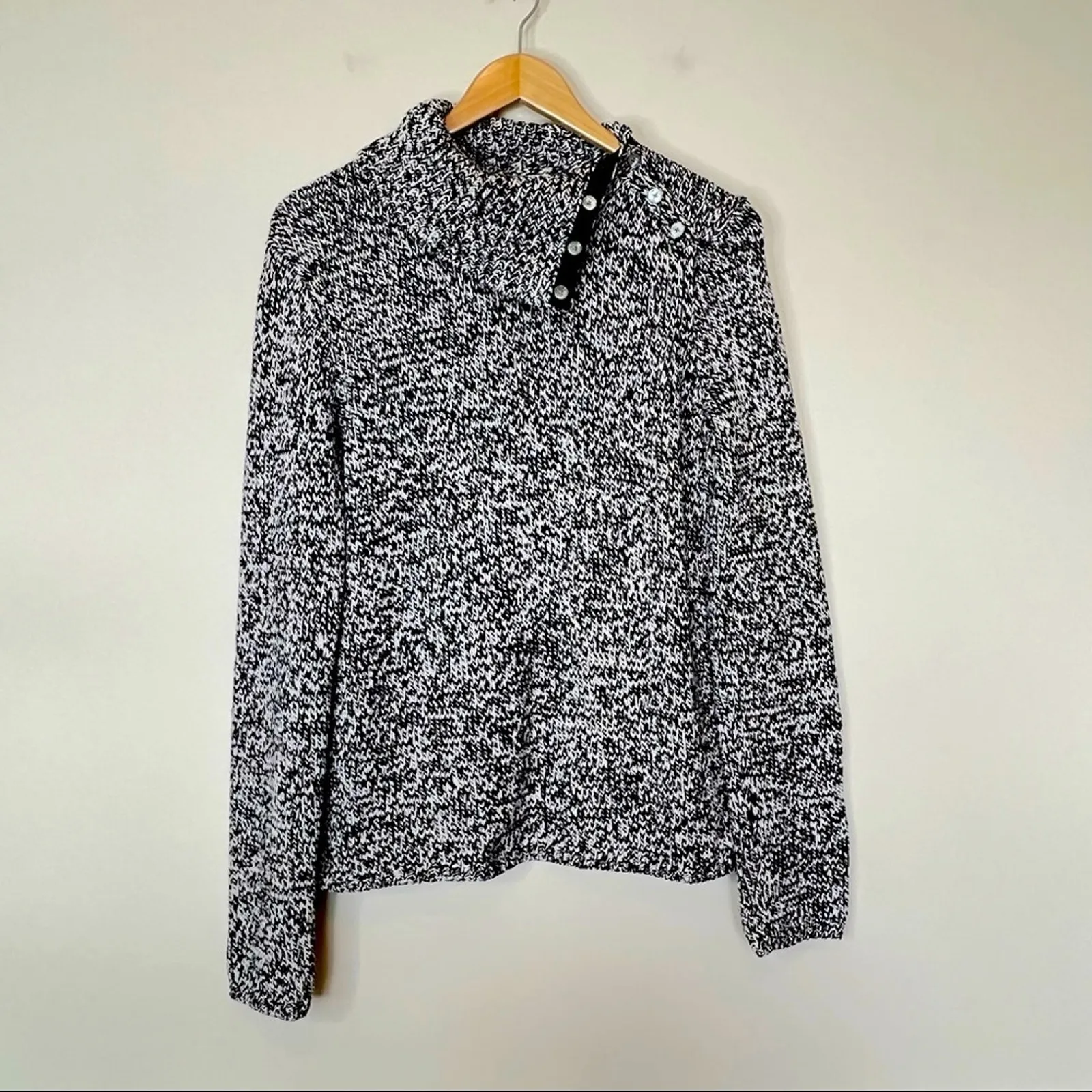 Jones New York Country sweater M gray heather split collar pullover - Image 8