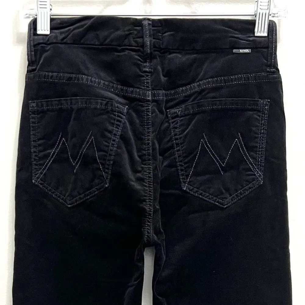 Mother High Waisted Looker Ankle Velvet Black Pants in Soft Skills Size 25 - Image 7