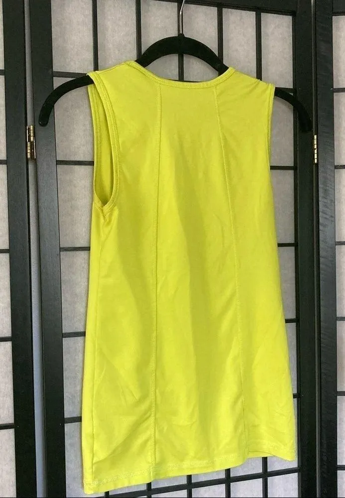 Champion Athletic Workout V-Neck Sleeveless Tank Top Fluorescent Yellow Small - Image 7