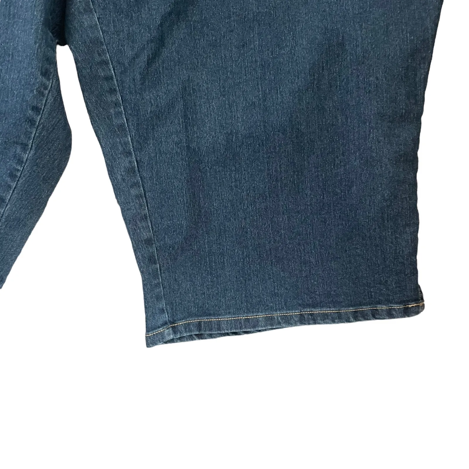 Woman Within Crop Jeans 36 Blue Straight Leg Sustainable Denim Classic‎ Capri - Image 4