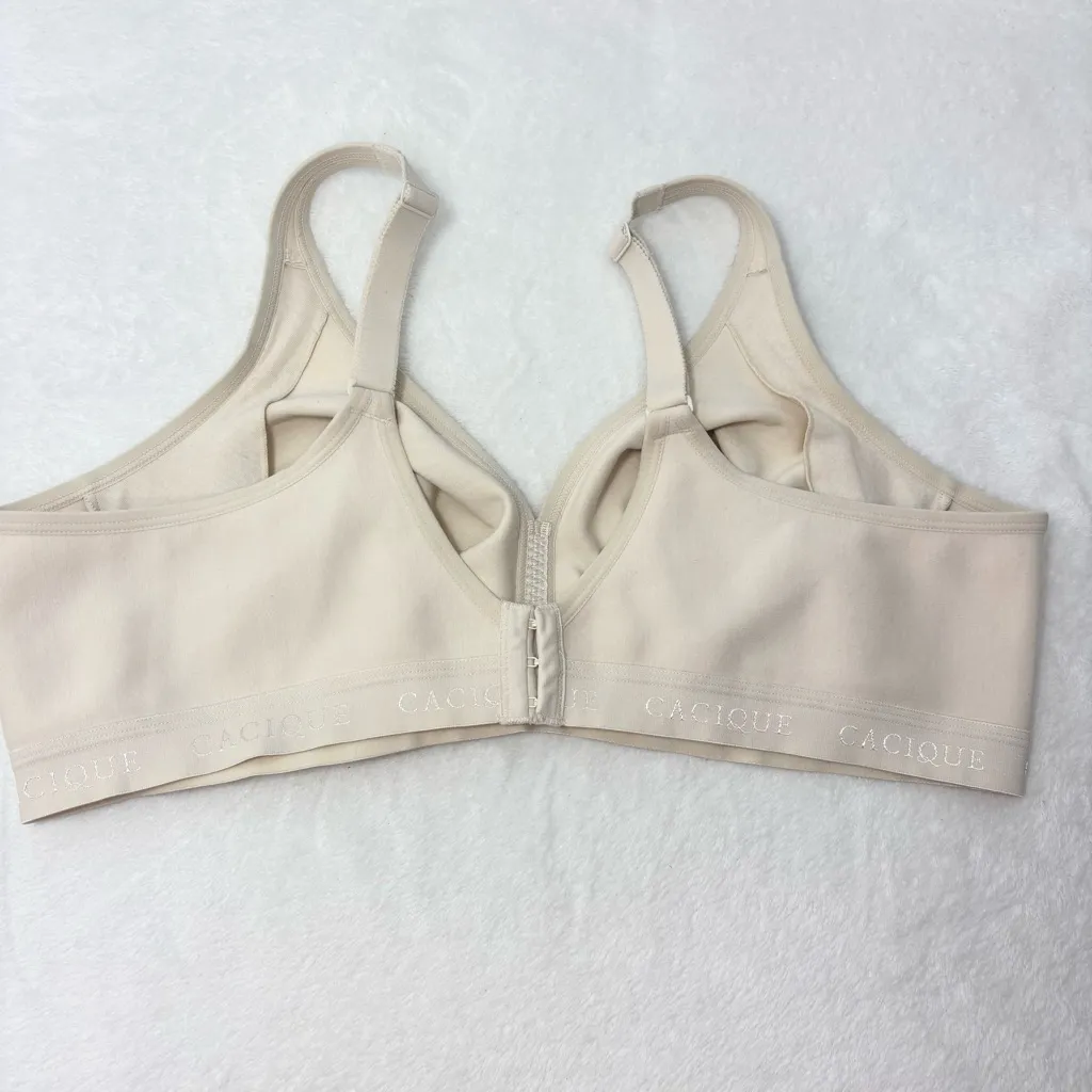 Cacique Women's Beige Bra Unlined Full coverage No-wire Size 46C - Image 3