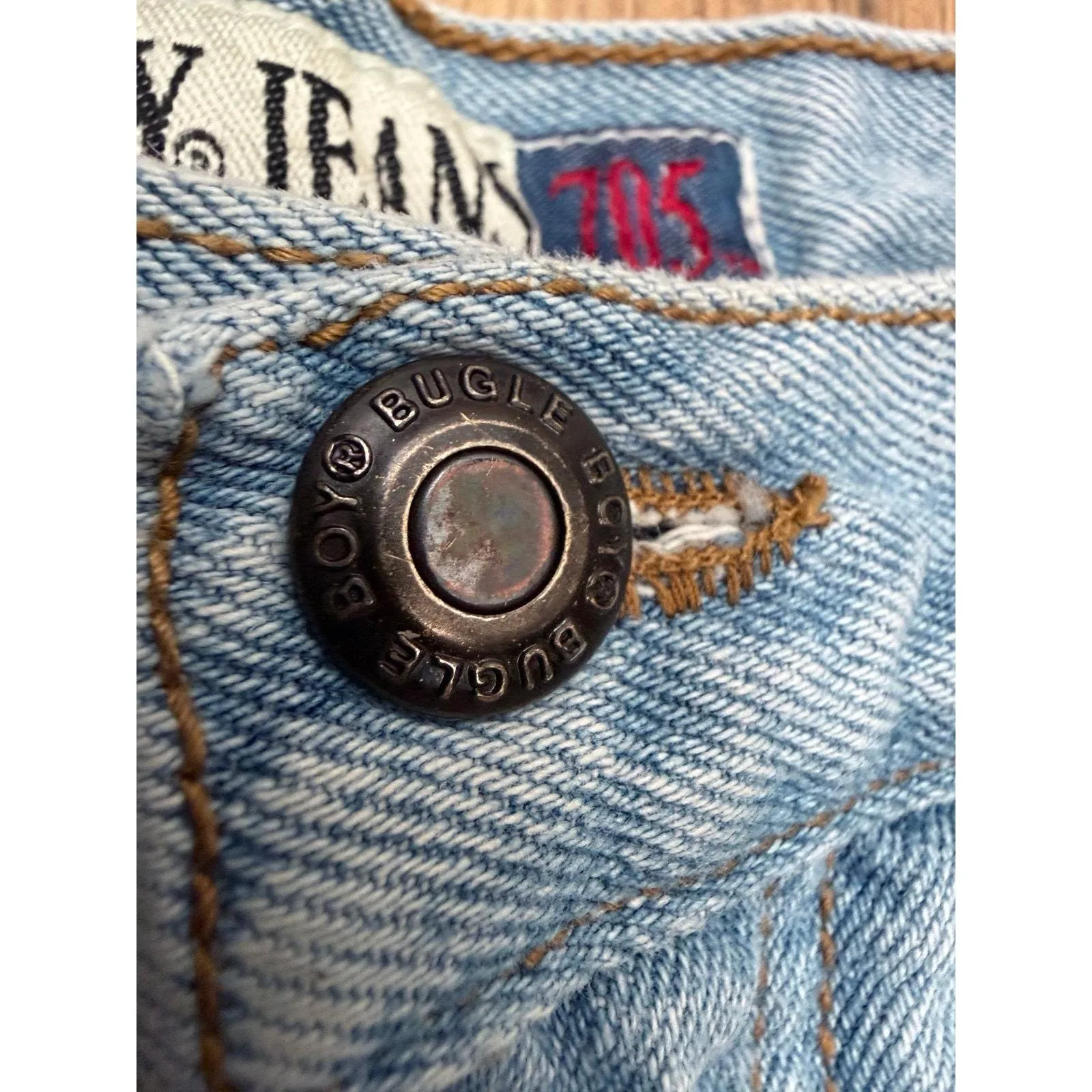 Vintage‎ Bugle Boy Jeans 705 34x30 Light Wash 90s Straight Leg Denim - Image 6