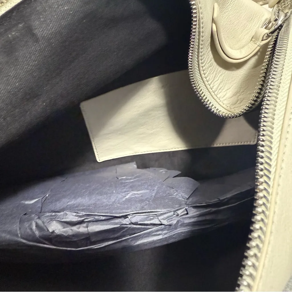 NWT Massimo Dutti Nappa Leather‎ Bag With Double Strap In Cream - Image 11