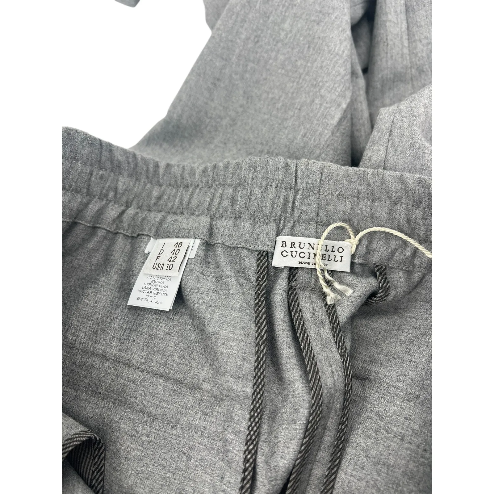 Brunello Cucinelli 100% Wool Monili Gray Pants - Image 12