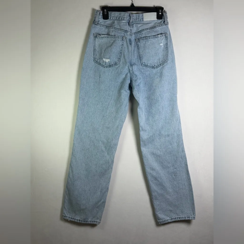 Pistola Women’s Cassie Super High Rise Straight Jean Light Wash Distressed Sz 28 - Image 5