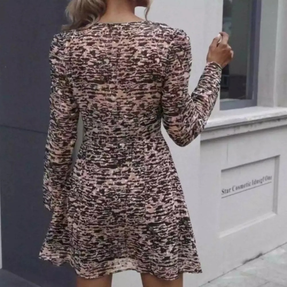 Zara Animal Print Milkmaid Dress with Velvet Bow - Size M - Image 8