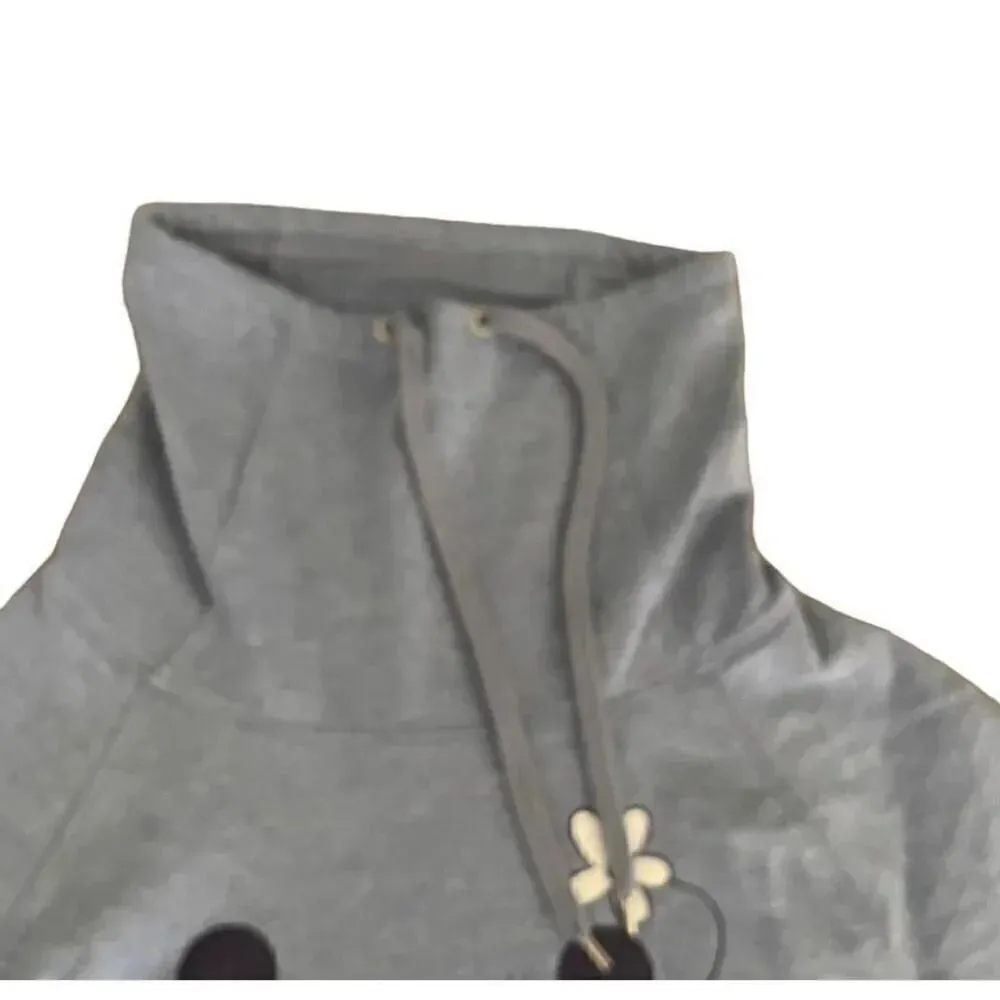 Disney Women's Blue Cowl Neck Mickey Long Sleeves Cozy Warm Sweatshirt SZ M - Image 11