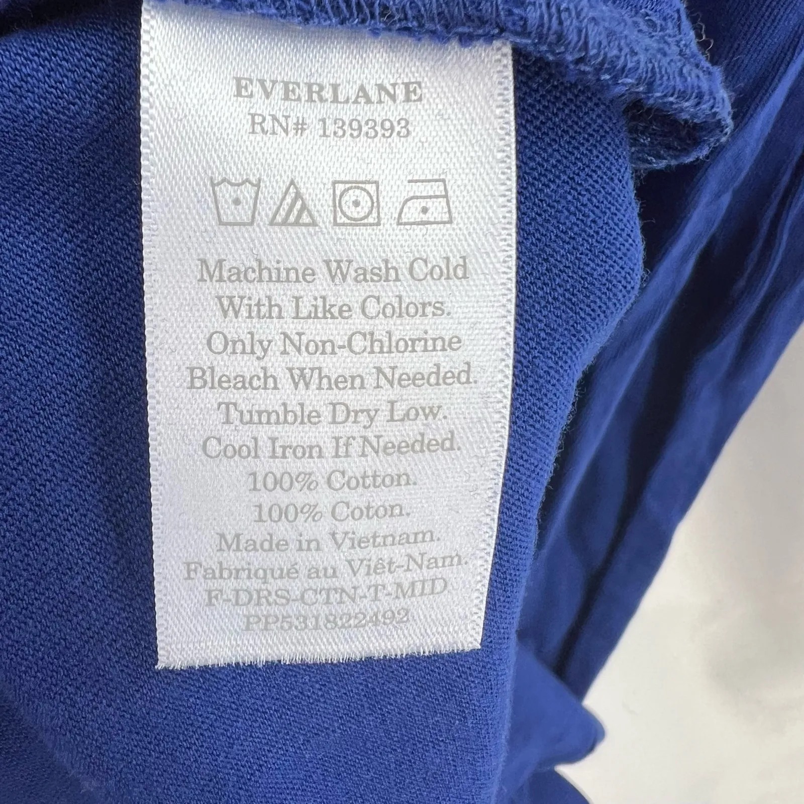 Everlane Blue Cotton Tee Shirt Dress Midi Size‎ XS FLAW New - Image 7