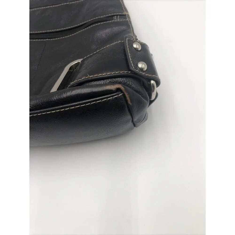 VTG Wilson Black Leather Backpack Purse - Image 5