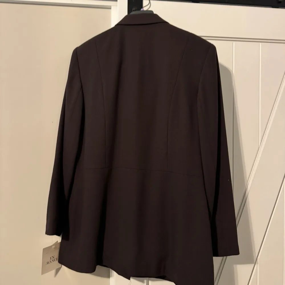 NWT Vintage En Avance Women's Size 14 2 Piece Skirt Suit Brown Gold Buttons - Image 2