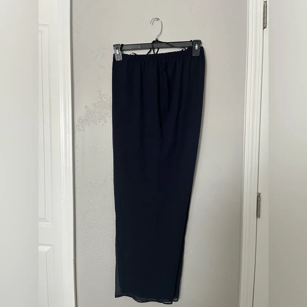 LE BOS Women’s georgette pantsuit with beaded neck style 27821 DARK NAVY 16W - Image 10