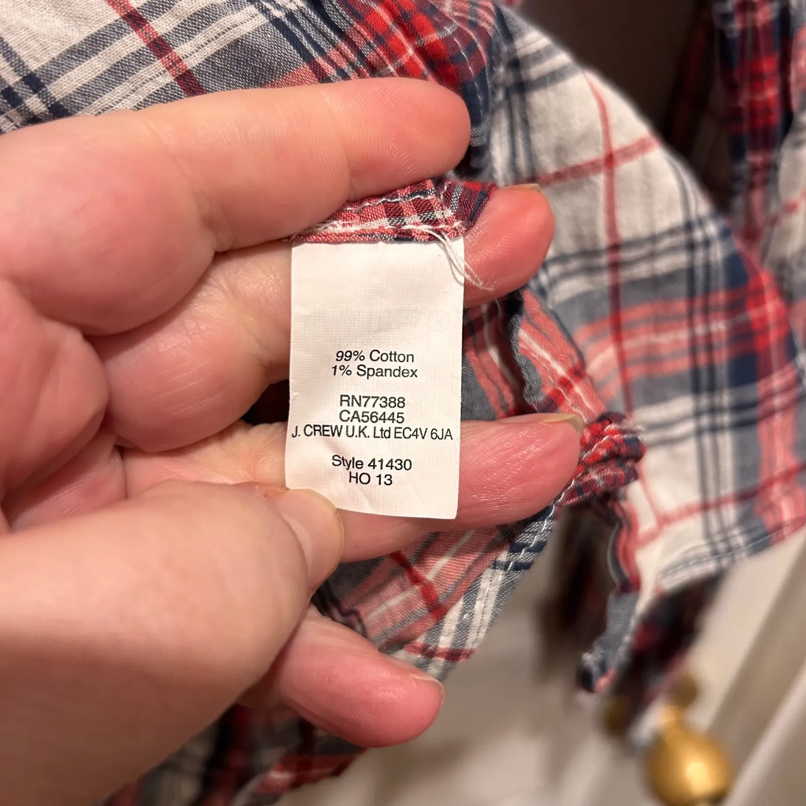 J Crew Peferct Shirt Plaid Button Down Long Sleeve Cotton Spandex Women's Size L - Image 6