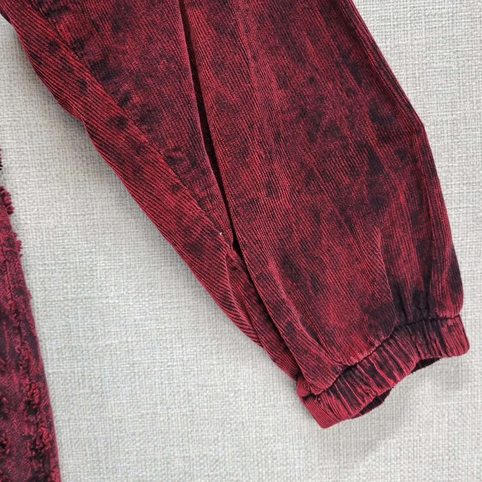 Produce Company Womens Sweater Size M Wine Swiss Dots Crewneck Fringe Pullover Red - Image 7