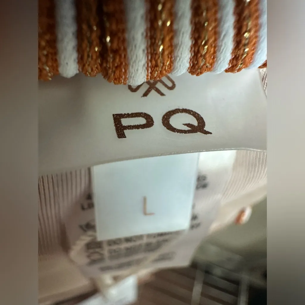 PQ Swim Aperol Stripe V Bandeau White Size L - Image 7