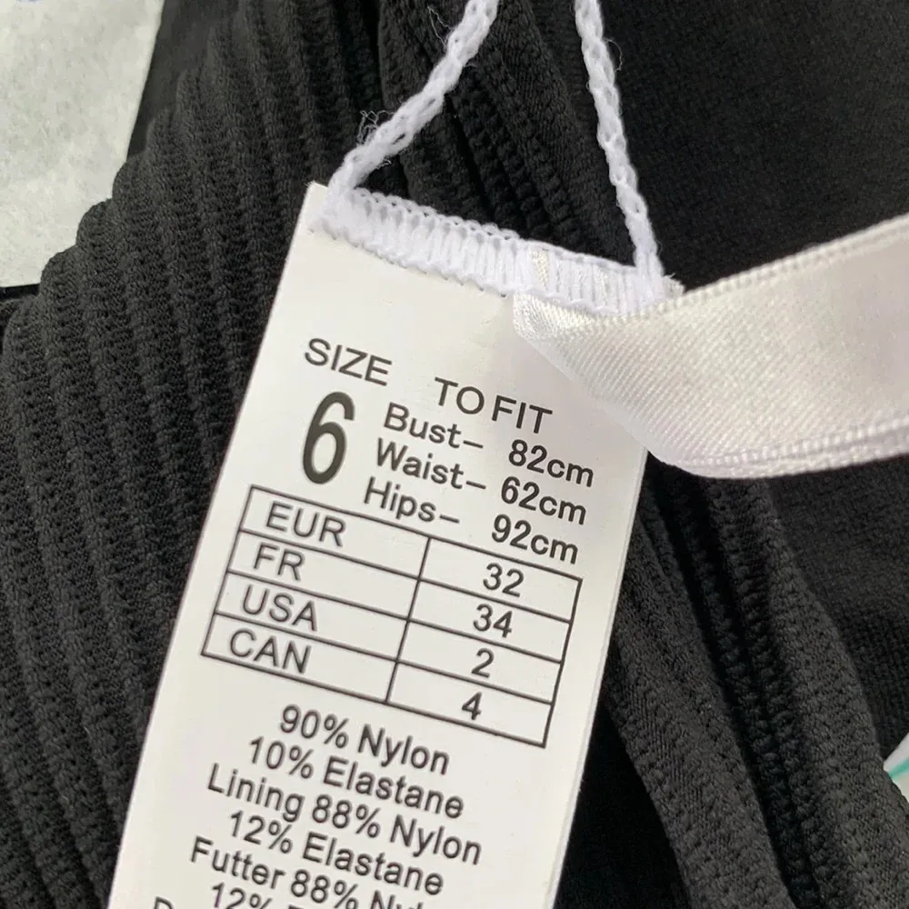 SEAFOLLY High Rise Ribbed Black Bikini bottom Essentials 40609-640 Size 2 NWT - Image 9