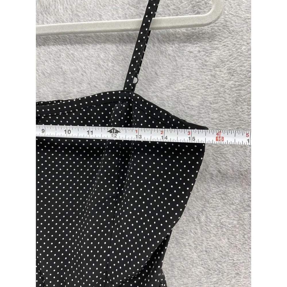 Old Navy Women's Apron Dress Polka Dot Black Size 12 Lined Smocked Back - Image 8
