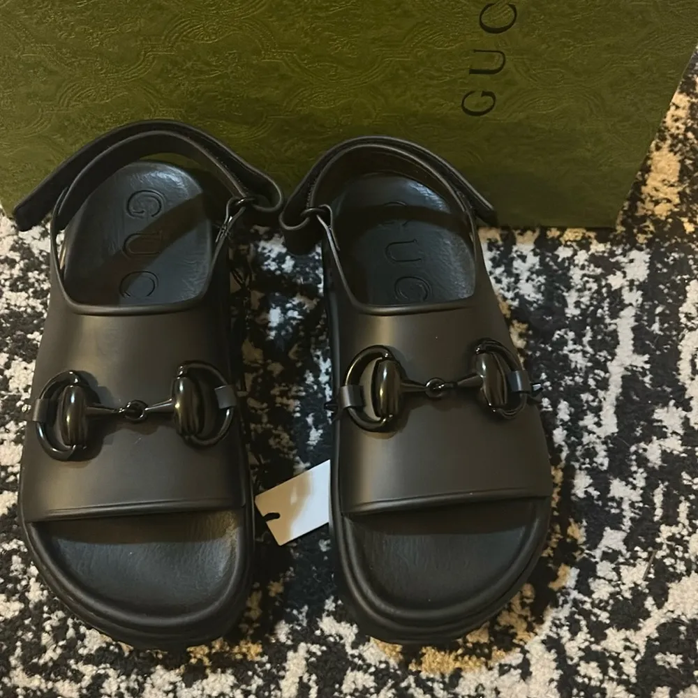 Gucci Horsebit Flatform Sandal Black - Image 2
