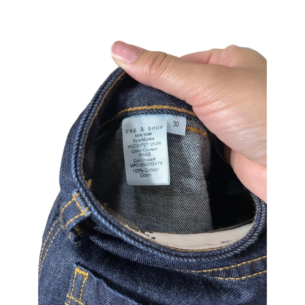 Rag Bone Dark Wash Wide Leg Baggy Fit Front Patch‎ Pockets Jeans Size 30 - Image 8