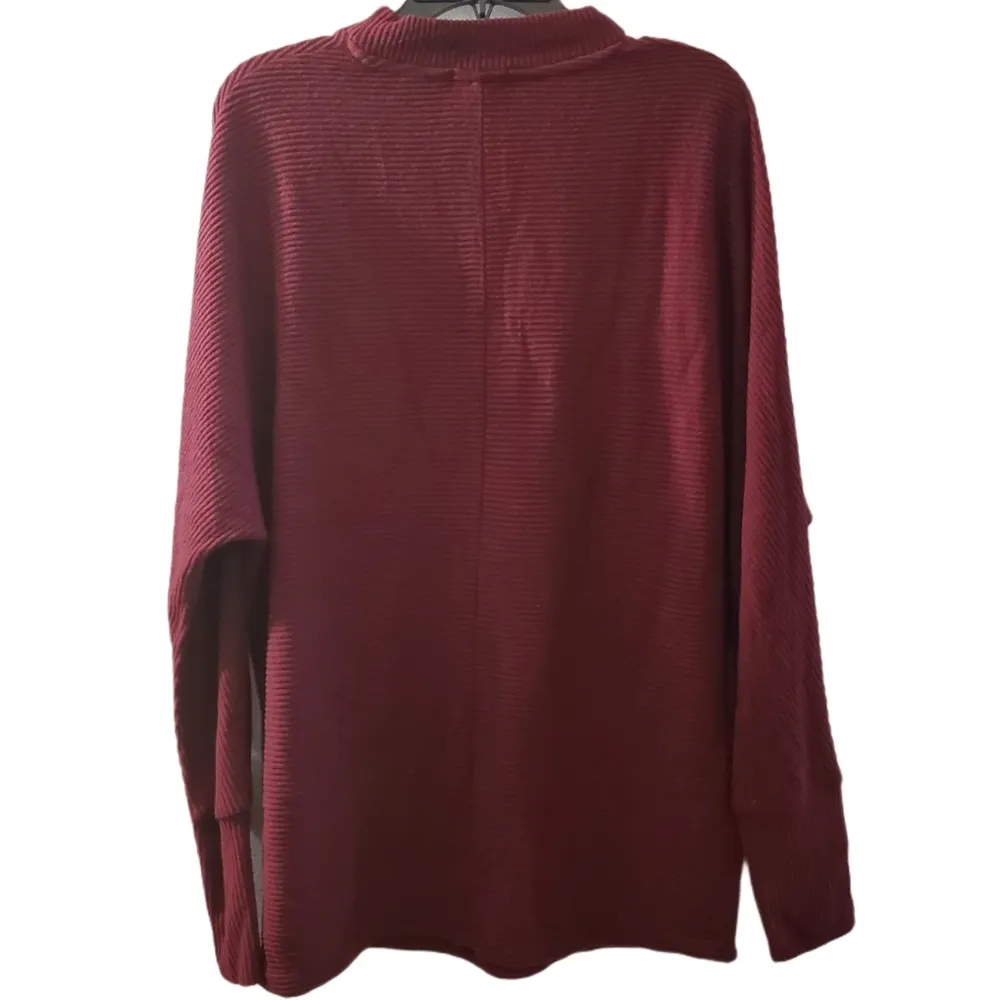 🔥SALE🔥NWT! Matty M Wine Mock Neck Knit Brushed Longsleeve Sweater M - Image 6