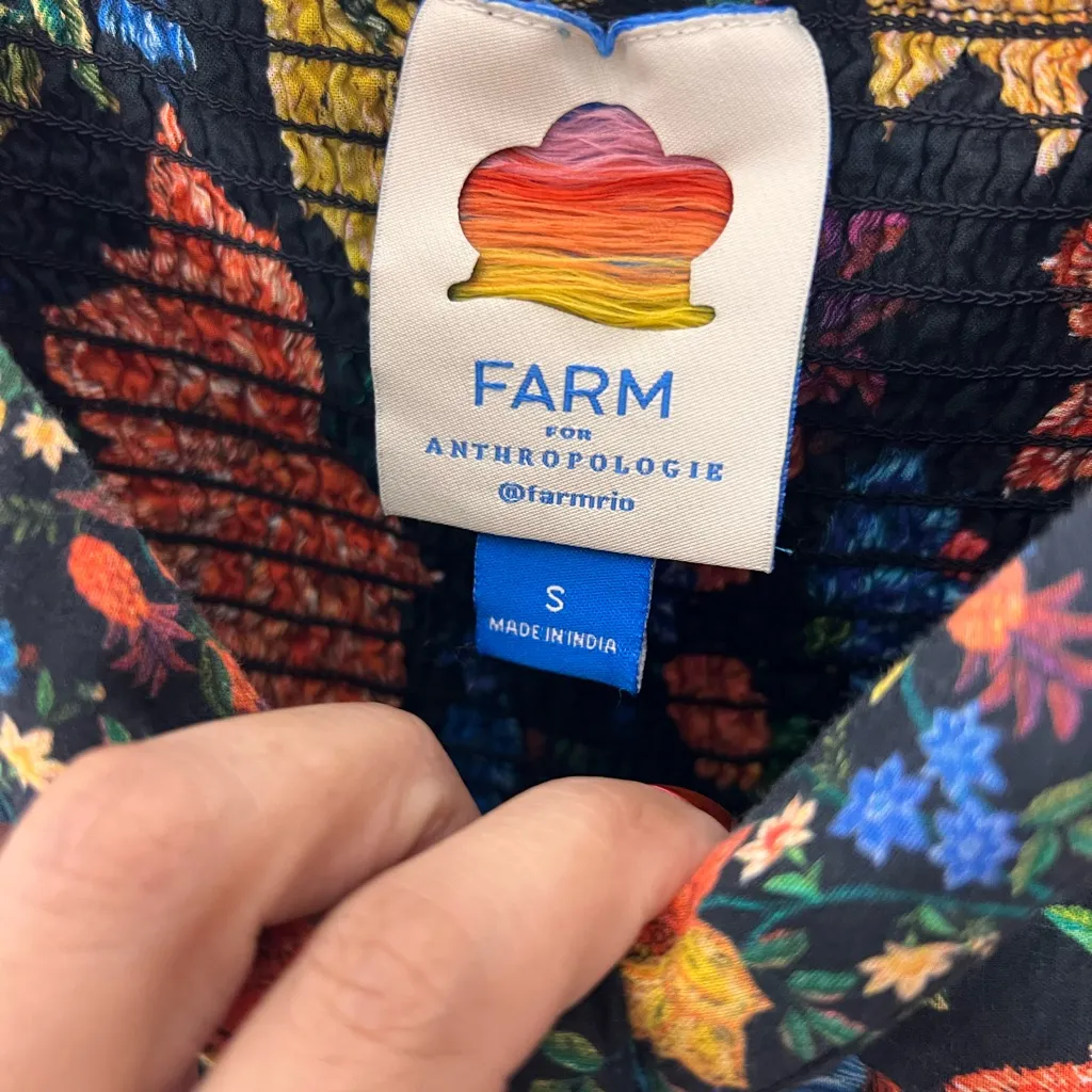 Anthropologie Farm Rio Short-Sleeve Sweetheart Floral Mini Dress - Image 6