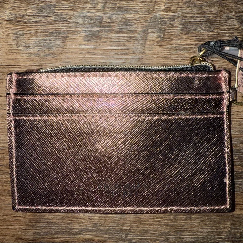 Victoria's Secret Laser Cut Rose Gold ID Card Holder Keychain Coin Purse New NWT - Image 12