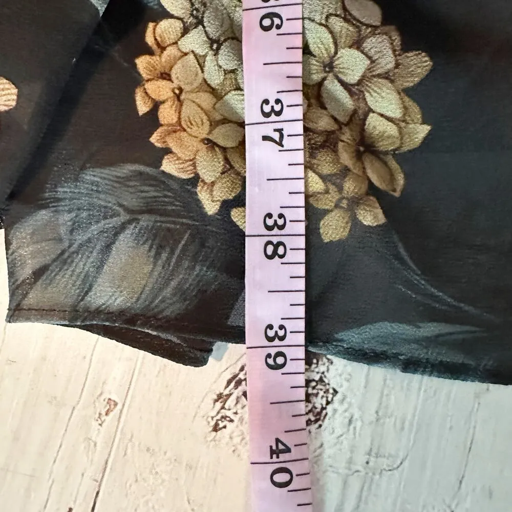 City Chic Ultra Glam Golden Hydrangea Floral Print Wrap Dress Size M/ 18 - Image 9