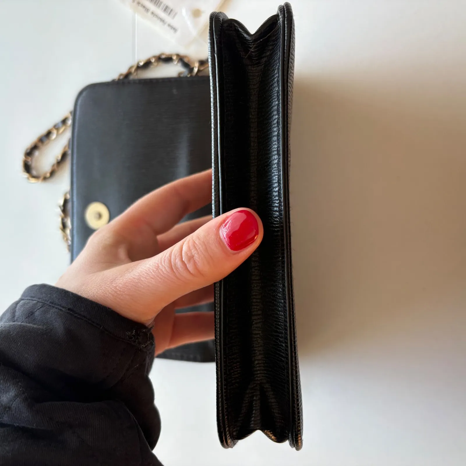 Bebe Fabiola Black Saffiano Crossbody Chain Shoulder Bag - Image 2