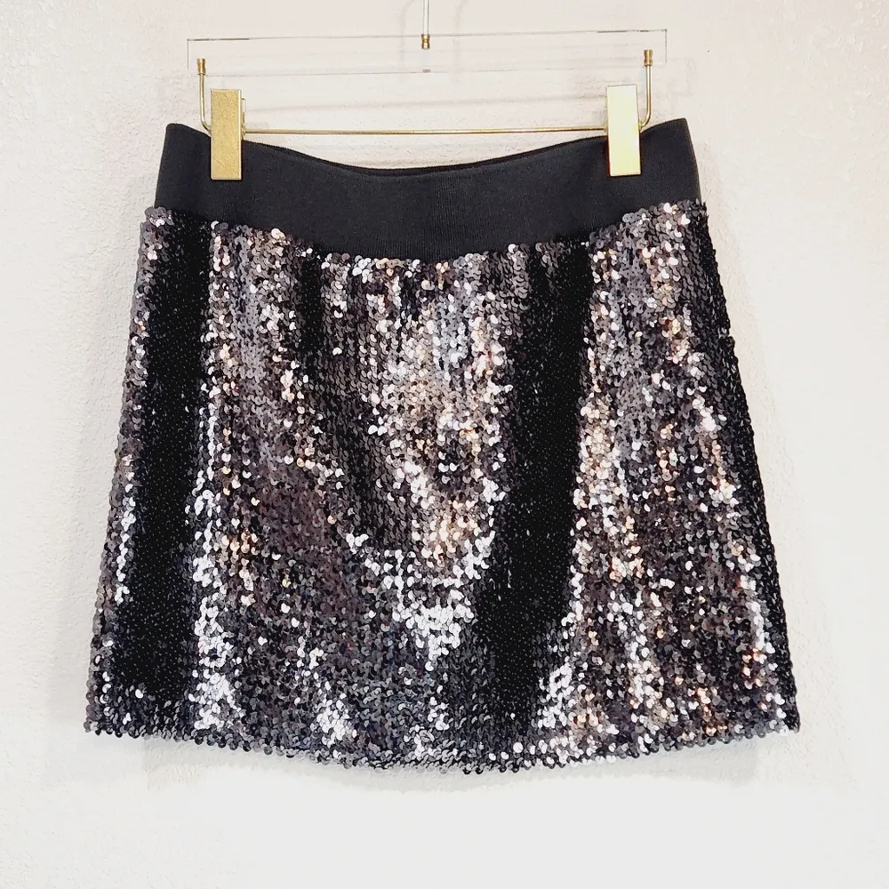 Lily White Ladies Dark Green Sequined Mini Pencil Skirt Sz XL - Image 3