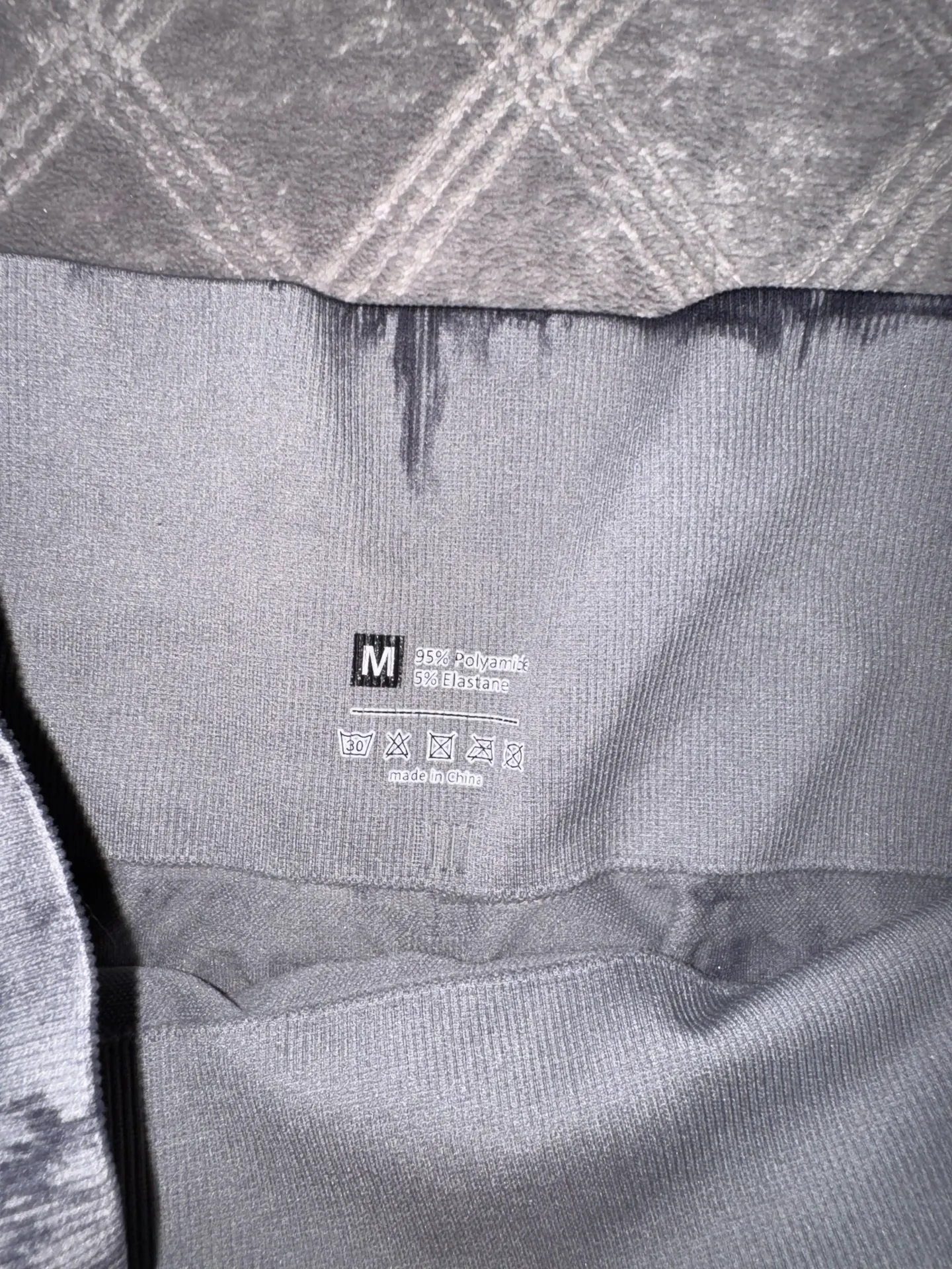 Tie Dye High Waisted Yoga Pants Seamless Scrunch Butt Lifting tummy control M Gray Size M - Image 4