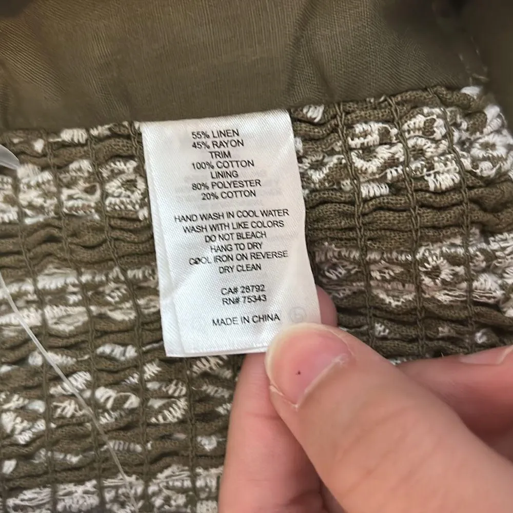 House of Harlow 1960 women small embroidered halter‎ top Green - Image 7