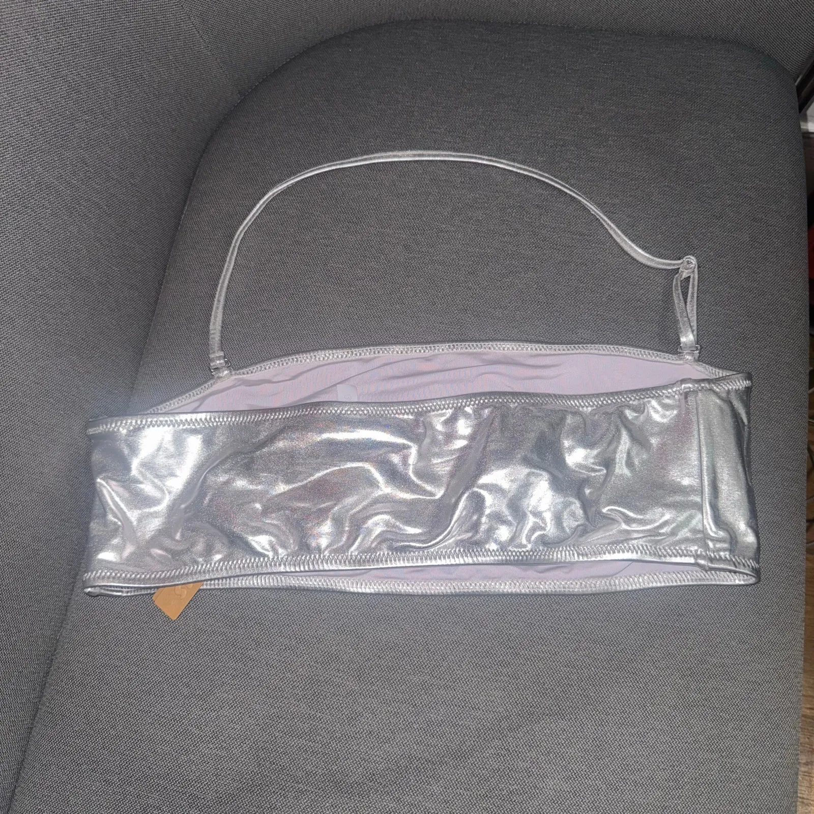 SKIMS Size 2X Nickel Silver Swim Bandeau Bikini Top Women’s SSW-BND-0025 NWT - Image 6